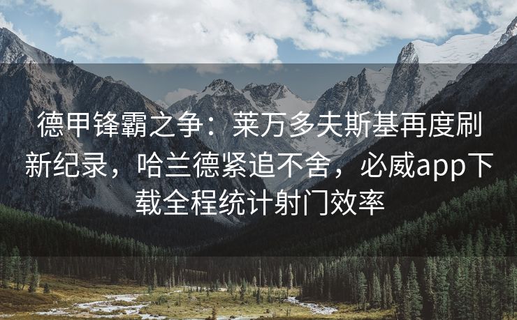 德甲锋霸之争：莱万多夫斯基再度刷新纪录，哈兰德紧追不舍，必威app下载全程统计射门效率  第2张