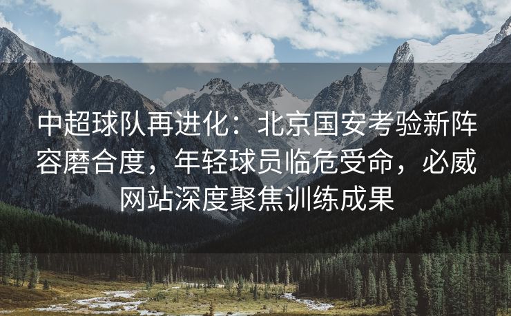 中超球队再进化：北京国安考验新阵容磨合度，年轻球员临危受命，必威网站深度聚焦训练成果  第2张