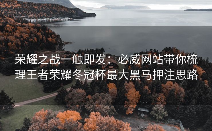 荣耀之战一触即发：必威网站带你梳理王者荣耀冬冠杯最大黑马押注思路  第1张