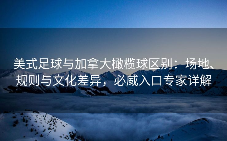 美式足球与加拿大橄榄球区别：场地、规则与文化差异，必威入口专家详解